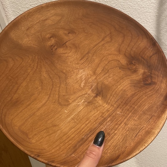 Myrtlewood wooden round tray modern farmhouse decor - Picture 16 of 16